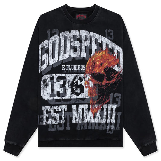GODSPEED SEEING DOUBLE SWEATSHIRT - BLACK WASH