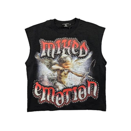 Mixed Emotion Angel Sleeveless Cut OFF Tee