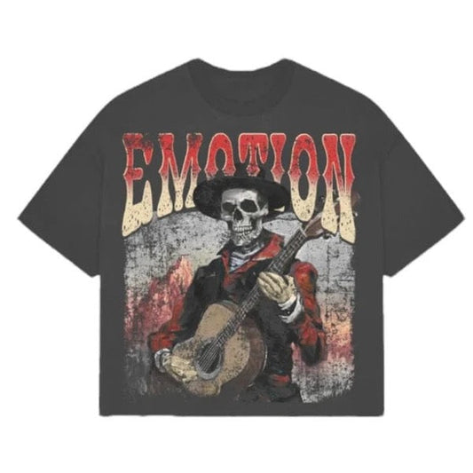 MIXED EMOTION SKELETON GUITAR TEE (GREY)