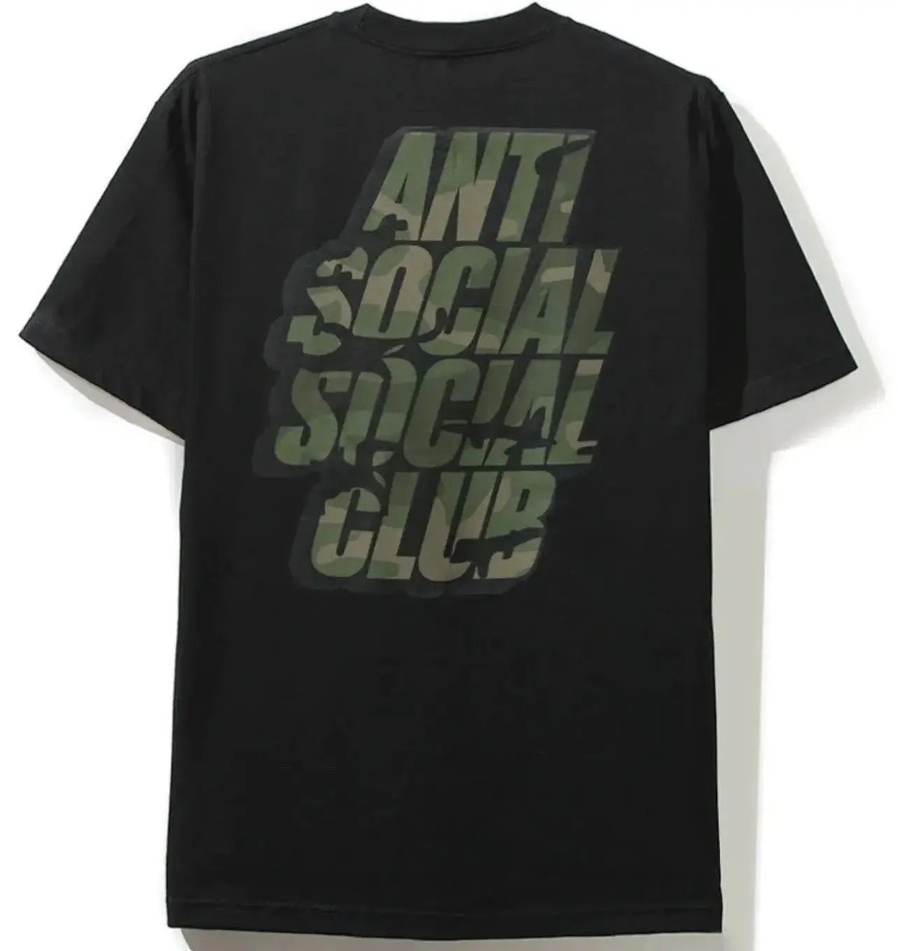 anti social social club blocked camo tee black