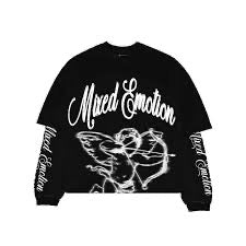 MIXED EMOTION Black “Blur” Thermal Long Sleeve