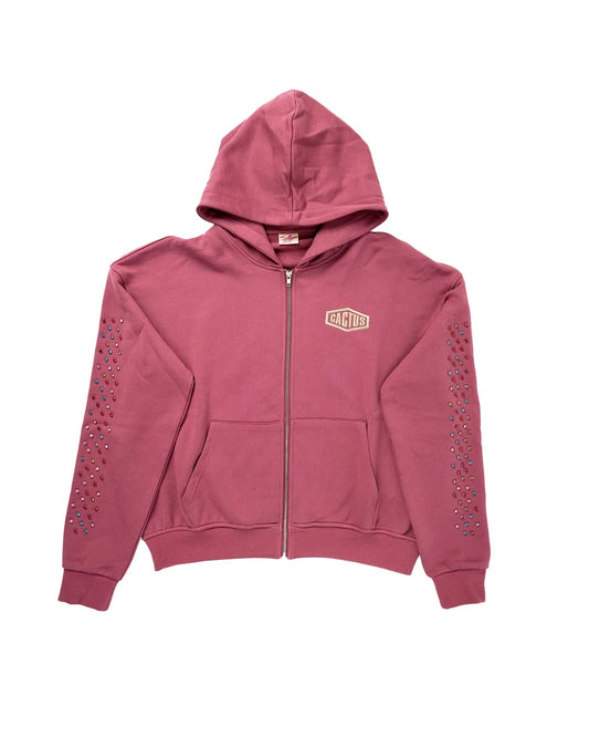 Azva Crystal Cactus Zip Hoodie