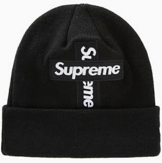 Supreme New Era Cross Box Logo Beanie Black