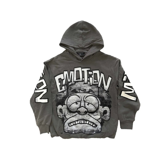 MIXED EMOTION GREY 'MONSTER' CROPPED HOODIE