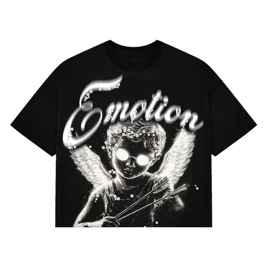 MIXED EMOTION Black “Pearl” Cropped Tee (Black “Pearl” Cropped Tee)