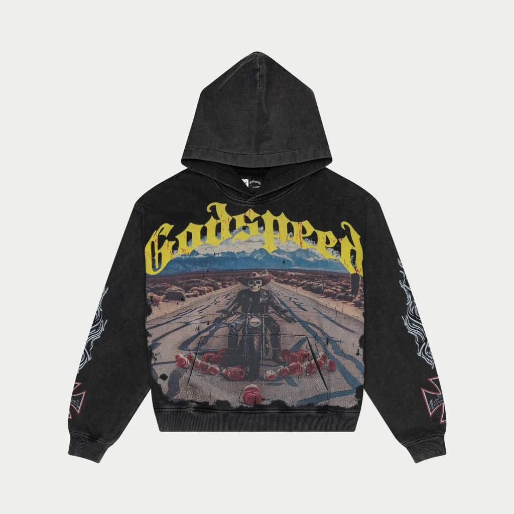 Godspeed Long Lonely Road Hoodie Grey