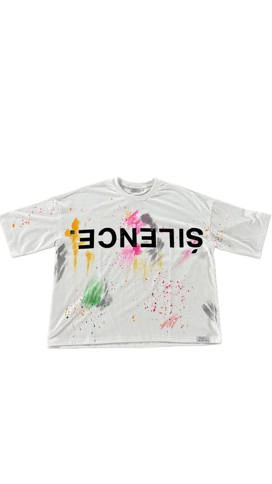 ONYX PAINT SILENCE TEE IN WHITE