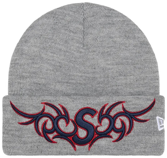 Supreme New Era Tribal S Logo Beanie 'Heather Grey'