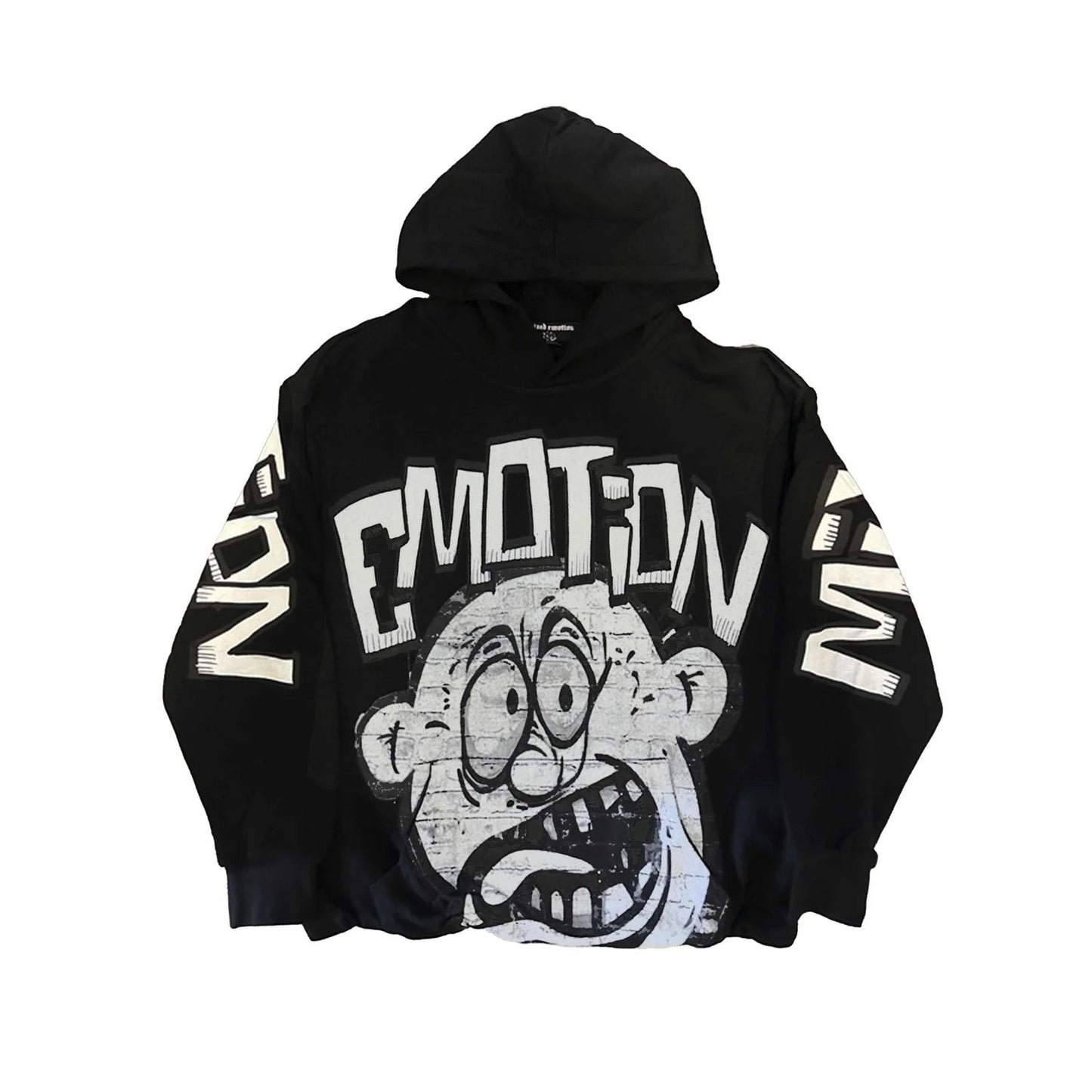 MIXED EMOTION BLACK CROPPED HOODIE