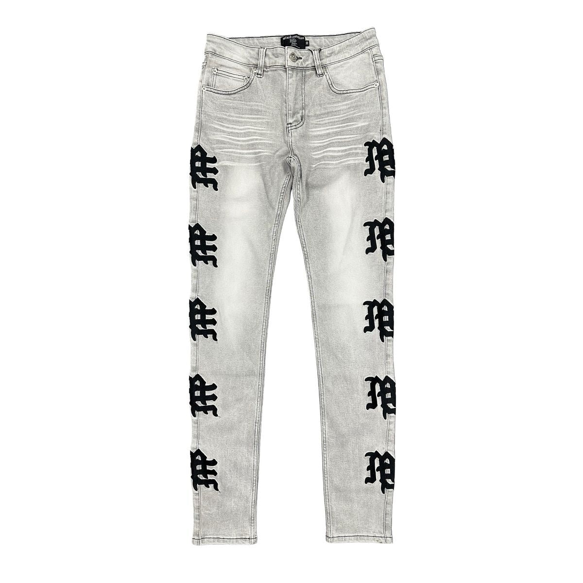 Mixed Emotion Monogram Denim Grey Wash