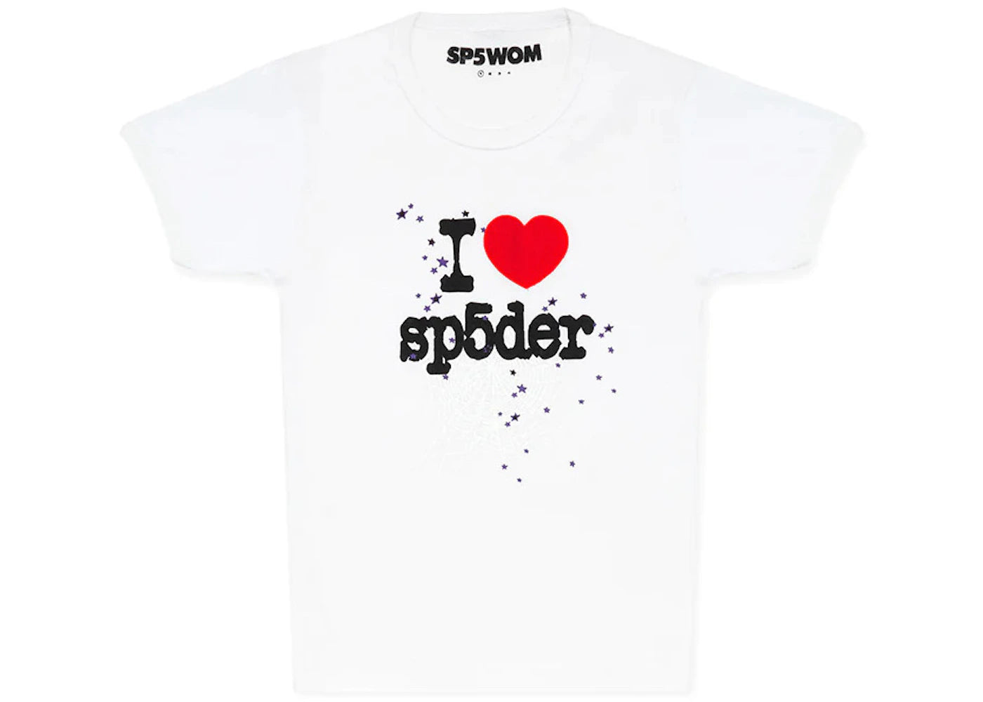 Sp5der I Heart SP5DER Baby Tee White