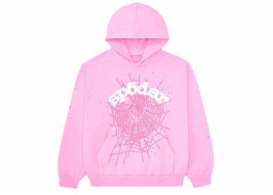 Sp5der OG Web Hoodie Pink