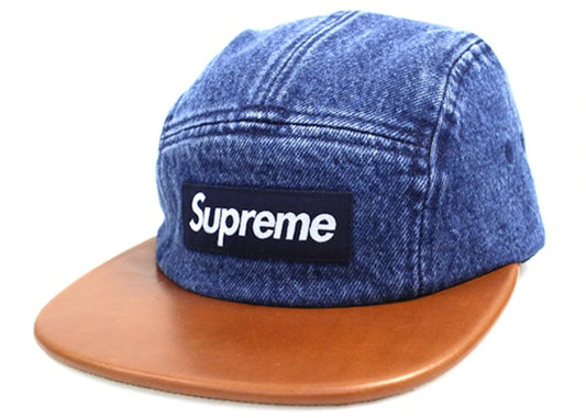 Supreme Denim Leather Visor Denim