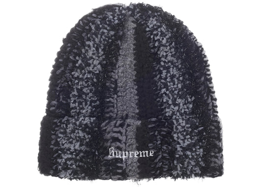Supreme Tinsel Stripe Beanie Black