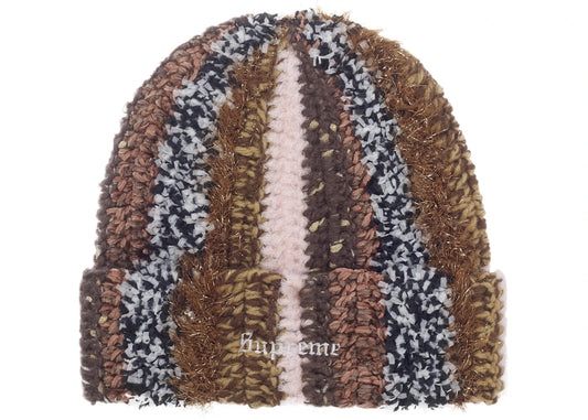 Supreme Tinsel Stripe Beanie Brown