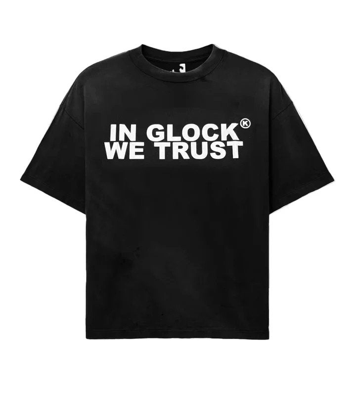 IN GLOCK WE TRUST TEE BLACK/WHITE