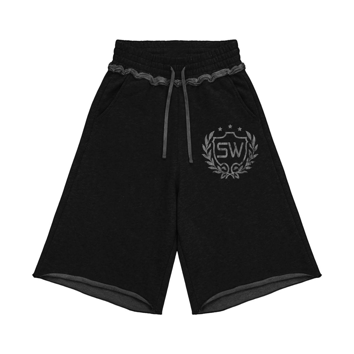 STOP WAITING VARSITY BLACK SWEATSHORT