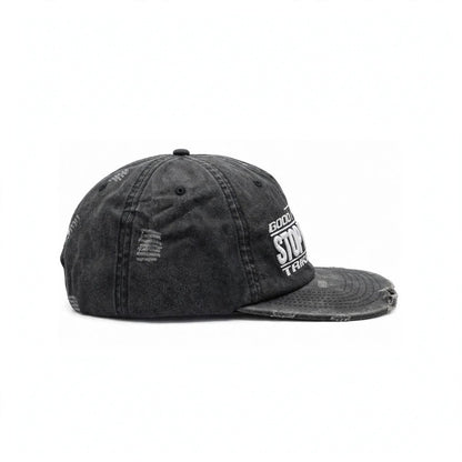STOP WAITING Good Things Hat Washed Black