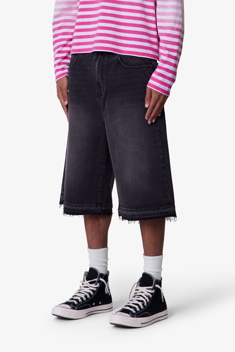 Ultra Baggy Raw Hem Denim Shorts