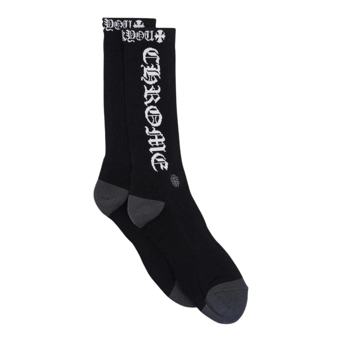 Chrome Hearts F*** You Logo Socks Black/White