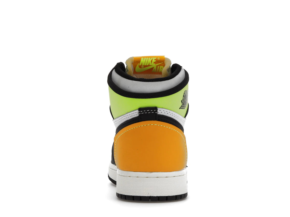 Jordan 1 Retro High White Black Volt University Gold (GS)