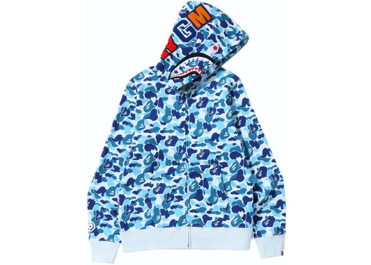 BAPE ABC Camo Shark Full Zip Hoodie Blue