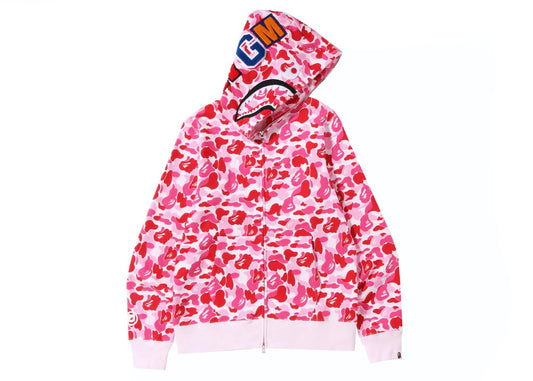 BAPE ABC Camo Shark Full Zip Hoodie Pink