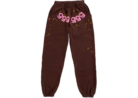 Sp5der Angel Number Sweatpants Brown