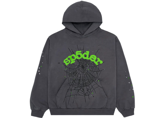 Sp5der Wait Web Hoodie Slate Grey